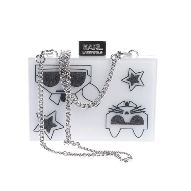 Borsa da sera, in Grigio chiaro, Acrilico, Karl Lagerfeld