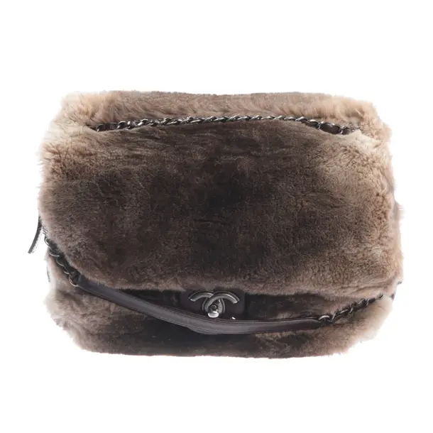 Schultertasche in Braun, Fell, Chanel