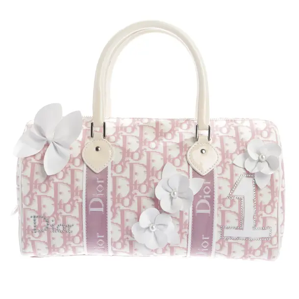 Handtasche, in Hellrosa, Baumwolle, Dior