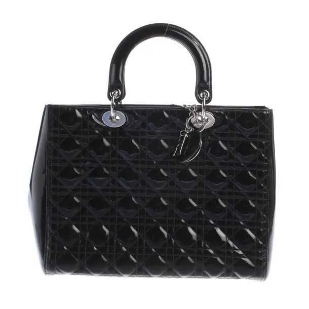 Handtasche, in Schwarz, Leder, Dior