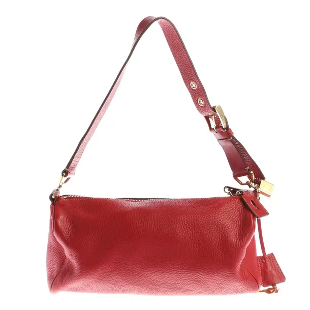 Shoulder Bag, in Red, Leather, Prada