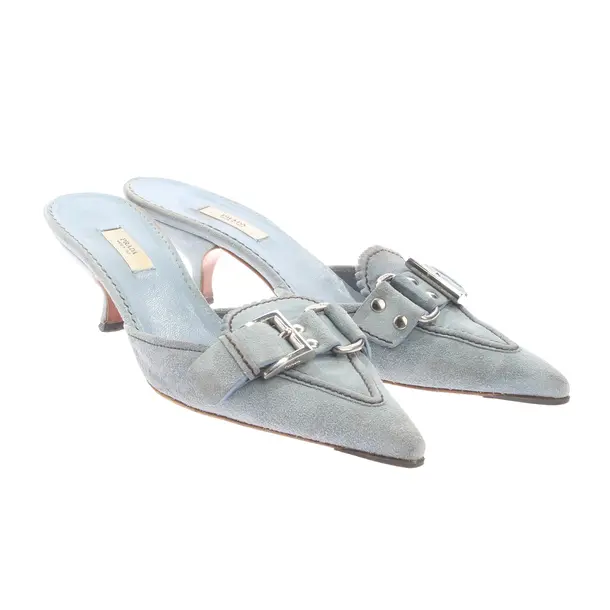 Prada Hohe Pantoletten EUR 38 Hellblau - Blau - - Pre-Loved Designer Fashion - Prada Second Hand Designer Shop