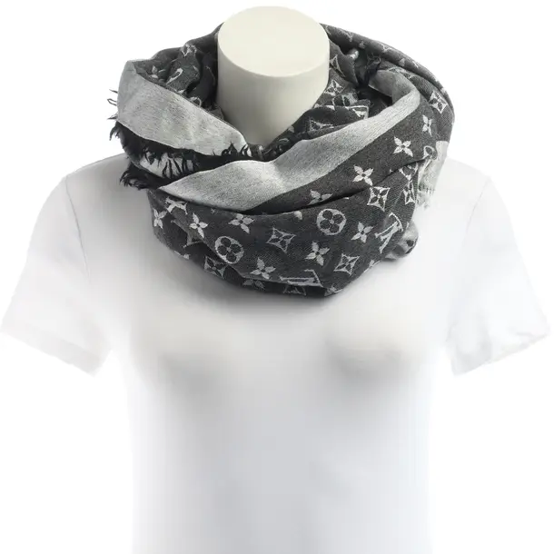 Shawl, in Gray, Silk, Louis Vuitton