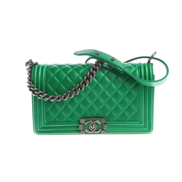 Schultertasche, in Grün, Leder, Chanel