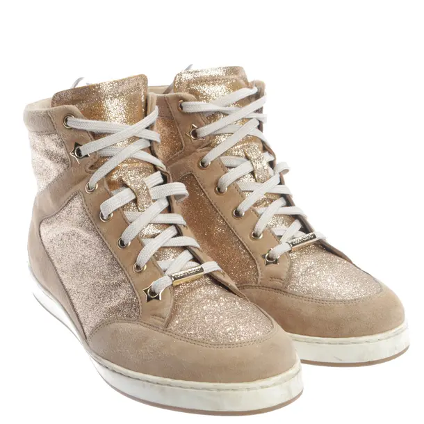 High-Top Sneakers, in Gold, Jimmy Choo