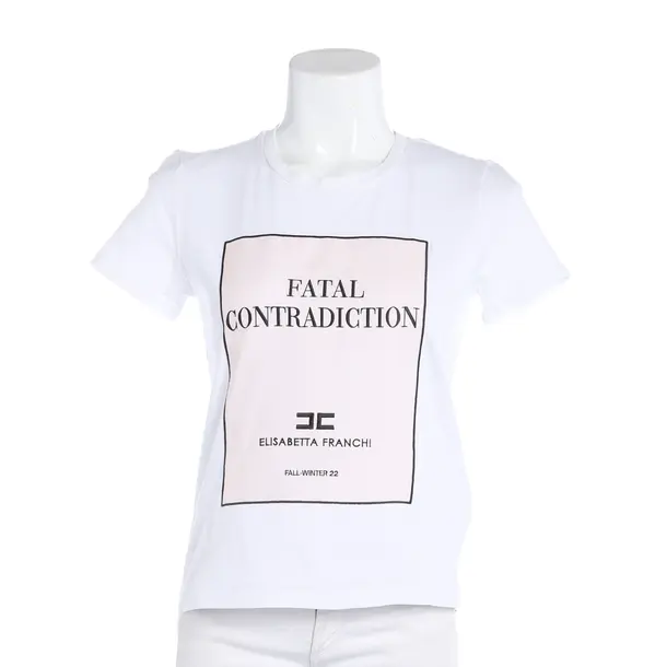 Shirt, in White, Cotton, Elisabetta Franchi