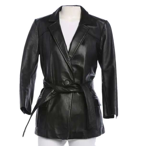 LeatherJacket, in Black, Leather, Ganni
