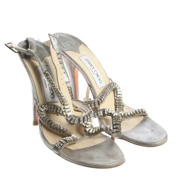 Heeled Sandals, in Silver, Jimmy Choo