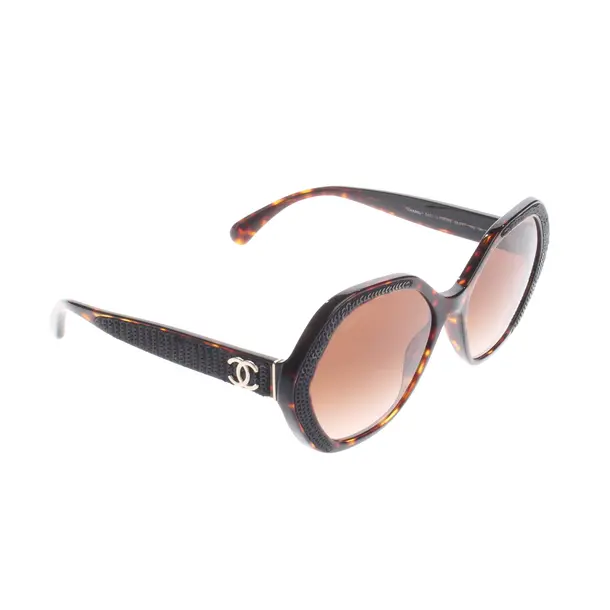 Sonnenbrille, in Dunkelbraun, Kunststoff, Chanel