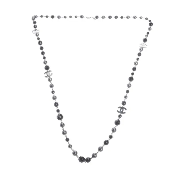 Halskette, in Schwarz, Sonstige Fasern, Chanel