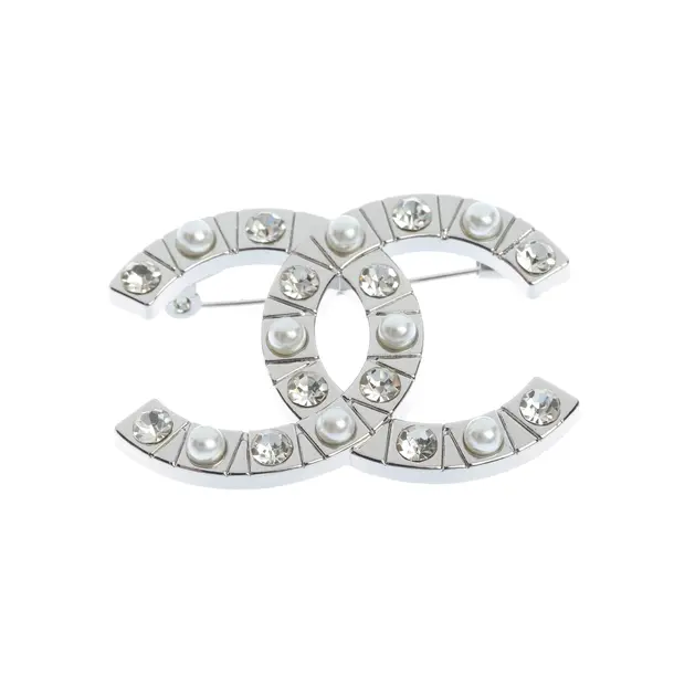 Brosche, in Silber, Metall (metallisch, metallisiert), Chanel