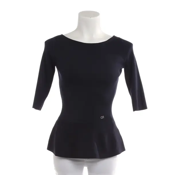 Blouse, in Navy, Cotton, Carolina Herrera