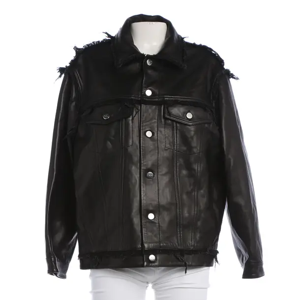 Lederjacke, in Schwarz, Leder, Iro