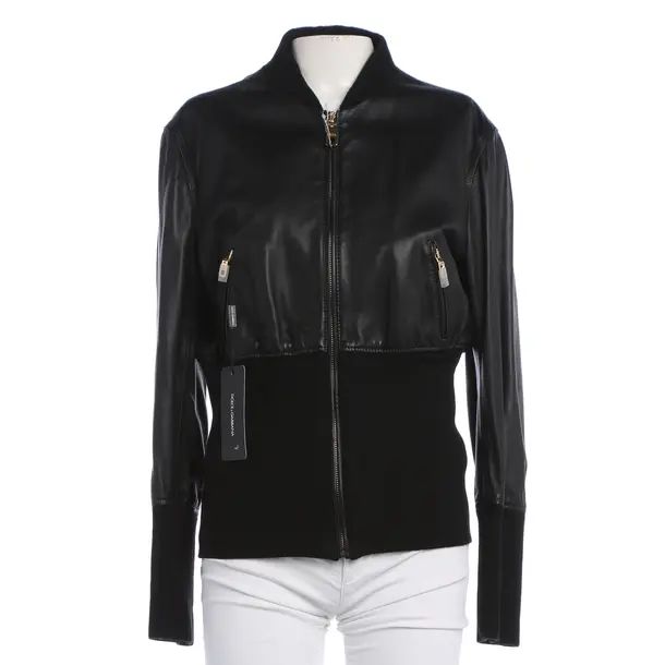 Giacca in pelle, in Nero, Pelle, Dolce e Gabbana