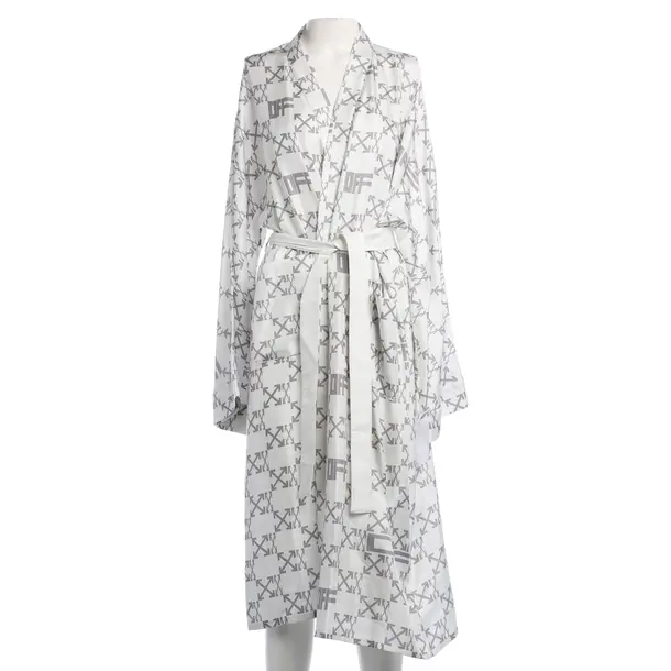 Dress, in Light Gray, Silk, Off-White