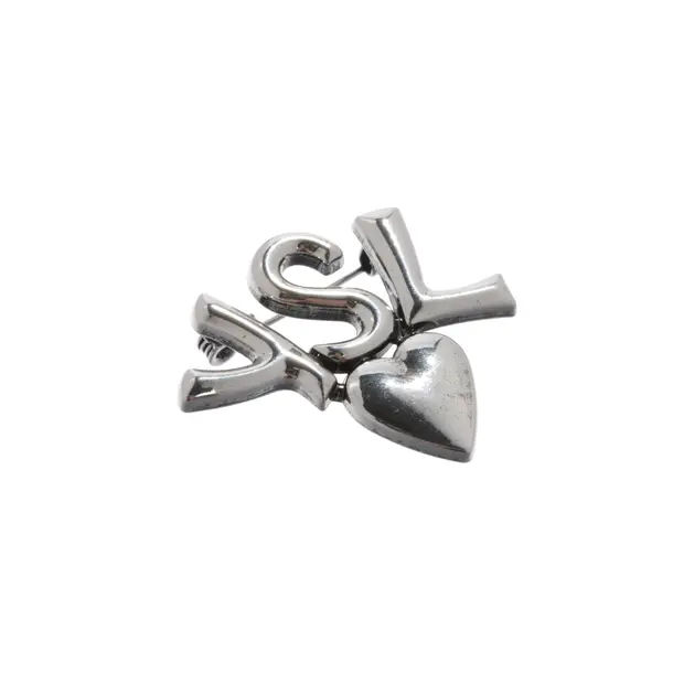 Brosche, in Silber, Metall (metallisch, metallisiert), Saint Laurent