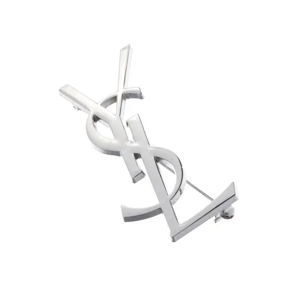 Brooch, in Silver, Metal (metallic, metallized), Saint Laurent