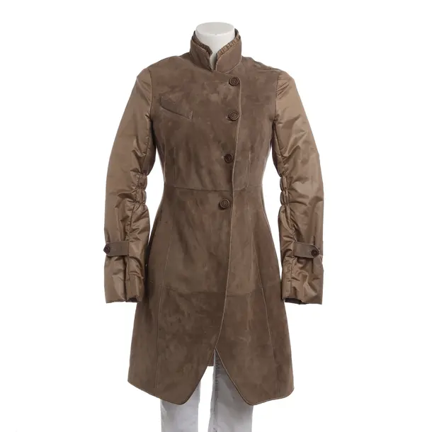 Leather Coat, in Camel, Leather, Brunello Cucinelli