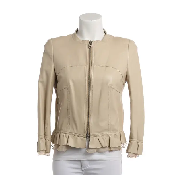 Lederjacke, in Cream, Leder, Valentino