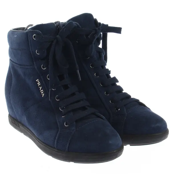 High-Top Sneaker, in Blau, Prada