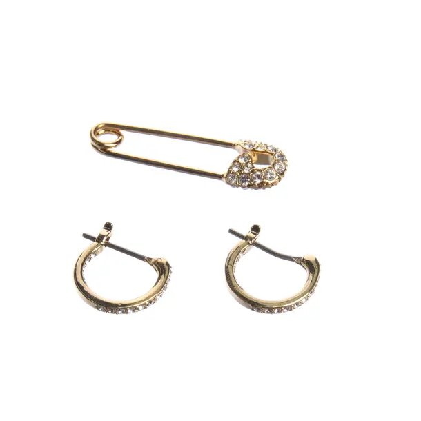 Earrings in Metallic, Metal (metallic, metallized), Swarovski