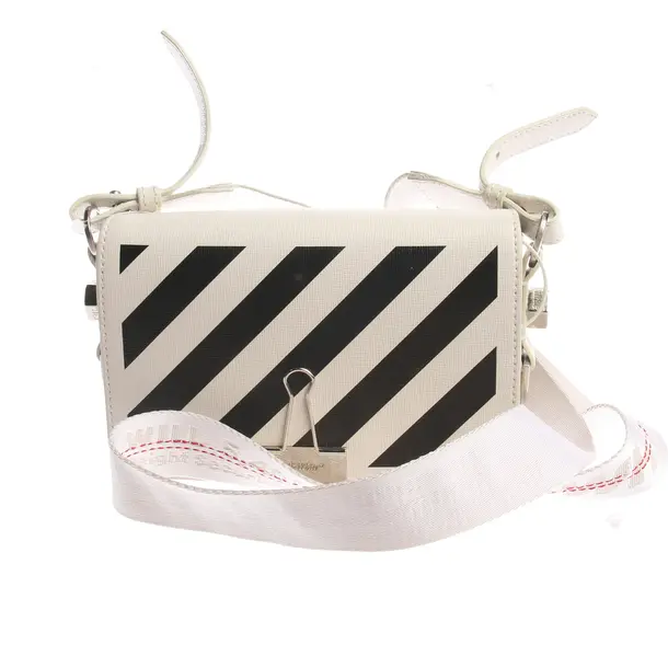 Shoulder Bag in White, Leather, Off-White