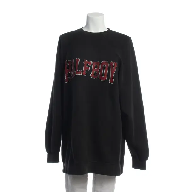 Sweatshirt in Schwarz, Baumwolle, Halfboy