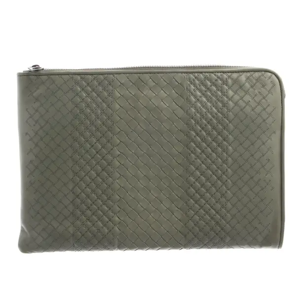Etui in Grau, Leder, Bottega Veneta