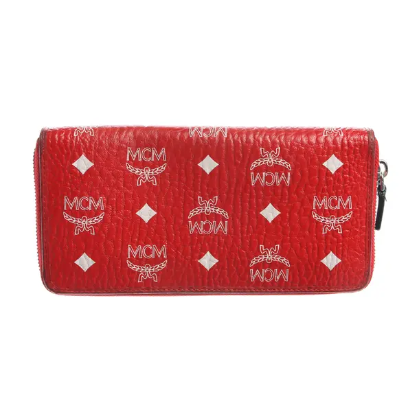 Geldbörse in Rot, Leder, MCM