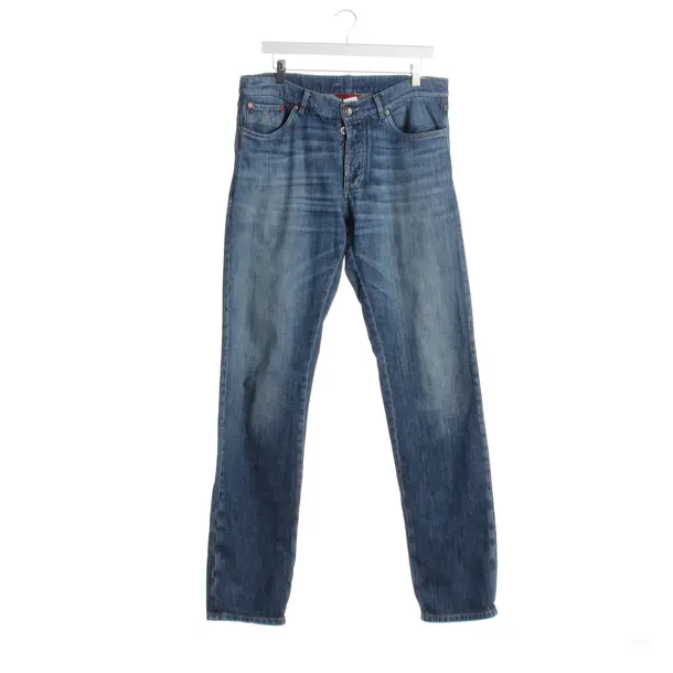 Jeans Straight Fit in Blau, Baumwolle, Brunello Cucinelli