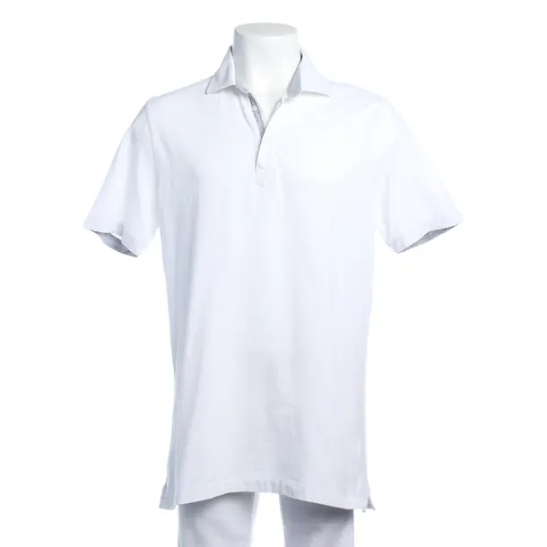 Poloshirt in Weiß, Baumwolle, Brunello Cucinelli
