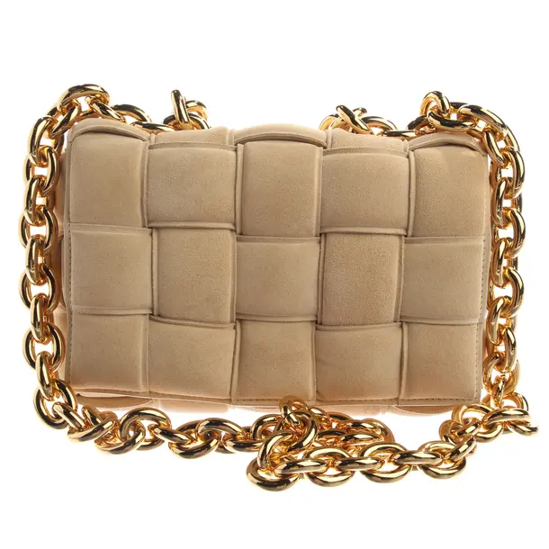 Shoulder Bag in White, Leather, Bottega Veneta