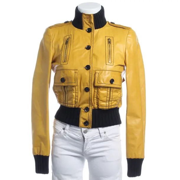 Lederjacke in Gelb, Leder, Gucci
