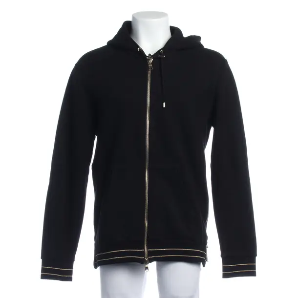 Zip-Up Hoodie in Black, Cotton, Balmain