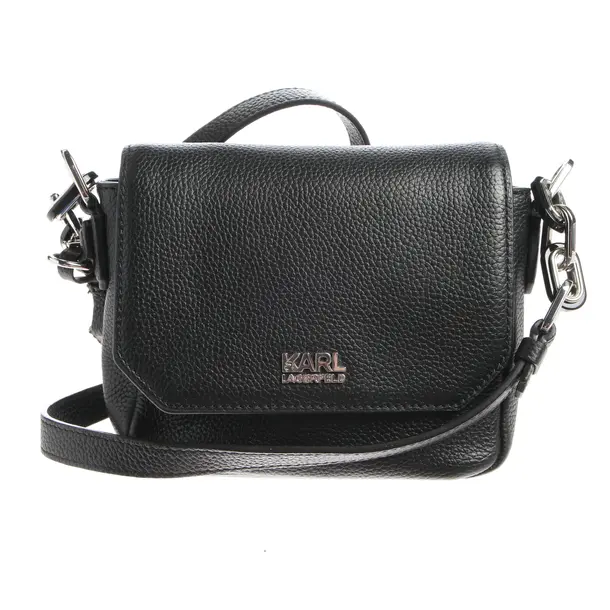 Shoulder Bag in Black, Leather, Karl Lagerfeld