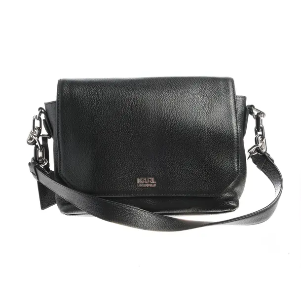 Shoulder Bag in Black, Leather, Karl Lagerfeld
