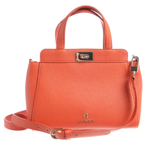 Handbag in Orange, Leather, Aigner