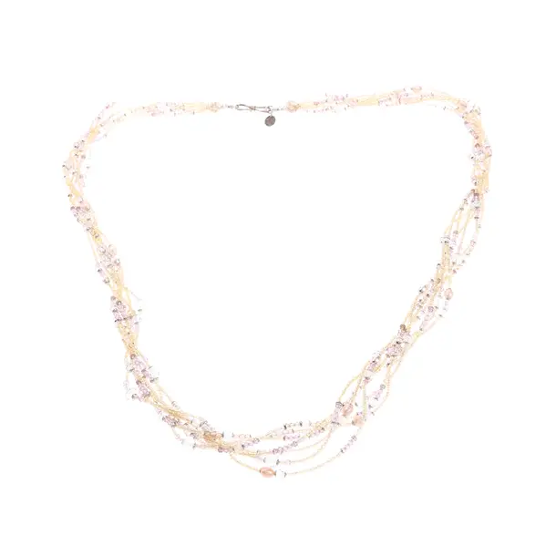 Necklace in Multicolored, Other Fibers, Swarovski