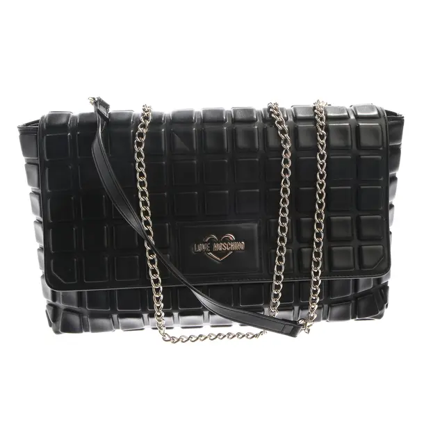 Schultertasche in Schwarz, Polyvinyl, Love Moschino