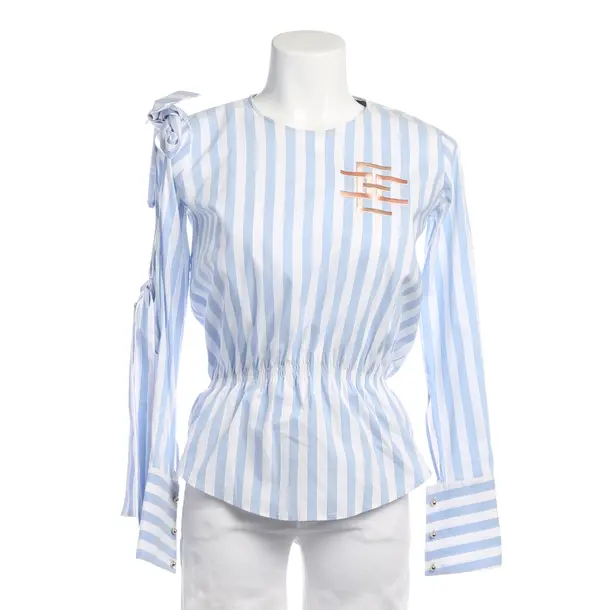 Bluse in Blau, Baumwolle, Elisabetta Franchi