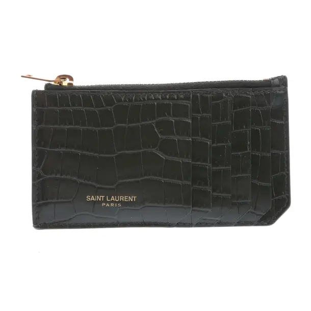 Wallet in Green, Leather, Saint Laurent