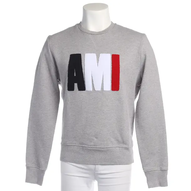 Sweatshirt in Grau, Baumwolle, Ami Paris