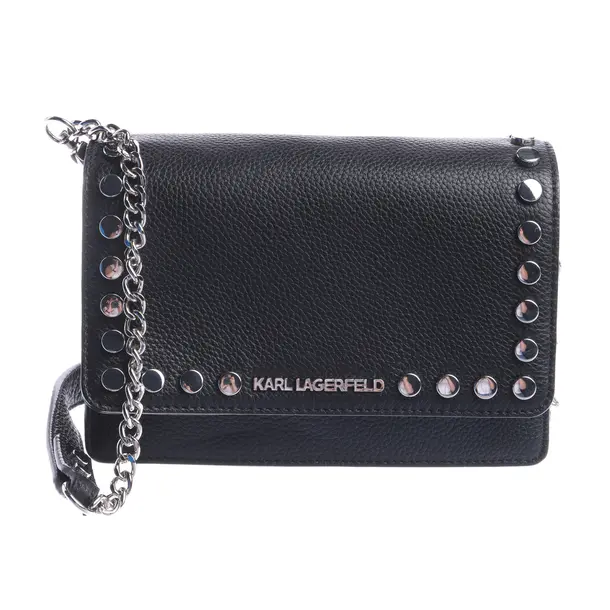 Shoulder Bag in Black, Leather, Karl Lagerfeld