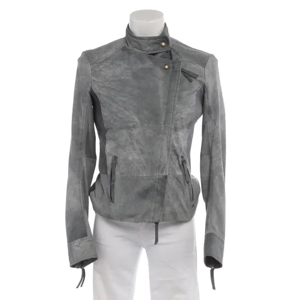 Lederjacke in Grau, Leder, Hugo Boss Orange