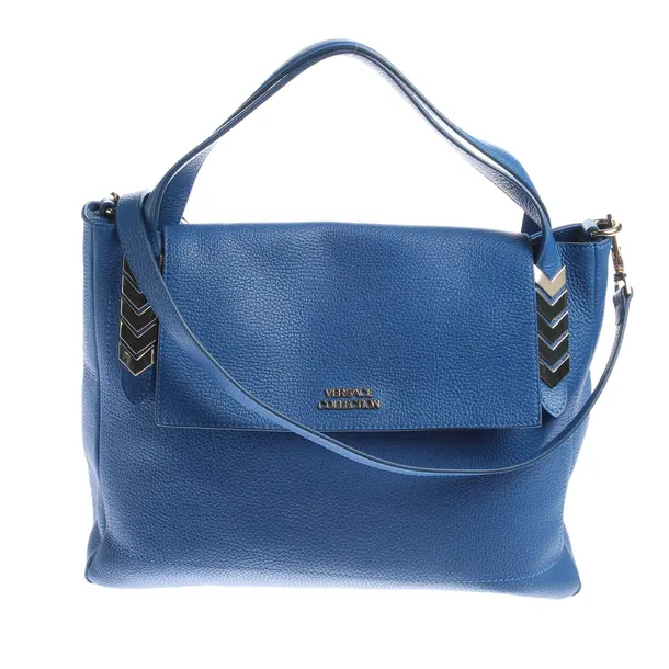 Schultertasche in Blau, Leder, Versace