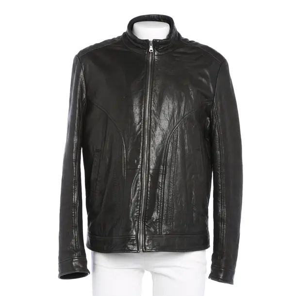 Leather Jacket in Black, Leather, Hugo Boss