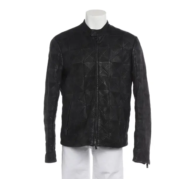 Leather Jacket in Blue, Leather, Giorgio Armani