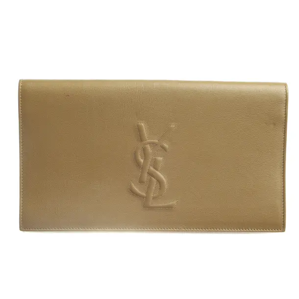 Clutch in Braun, Leder, Saint Laurent