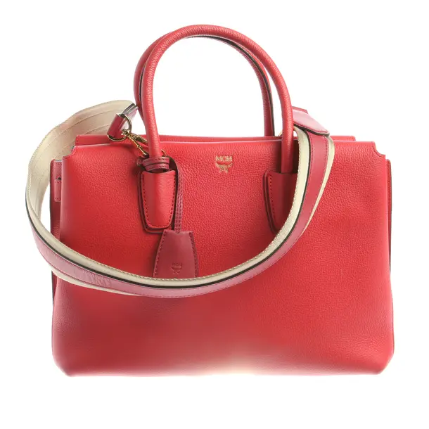 Handbag in Red, Leather, MCM