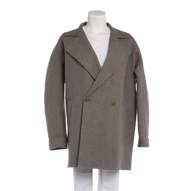 Mid-Season Coat in Gray, Wool, Closed